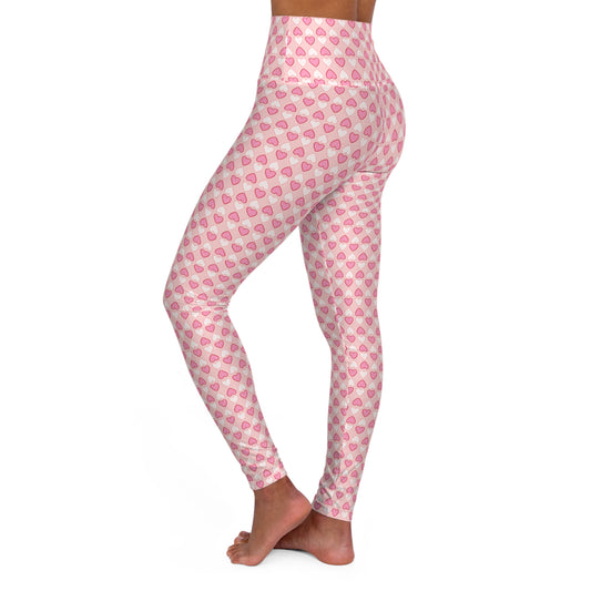 Hearts and Stitches Leggings - High Waisted Yoga Leggings (AOP)