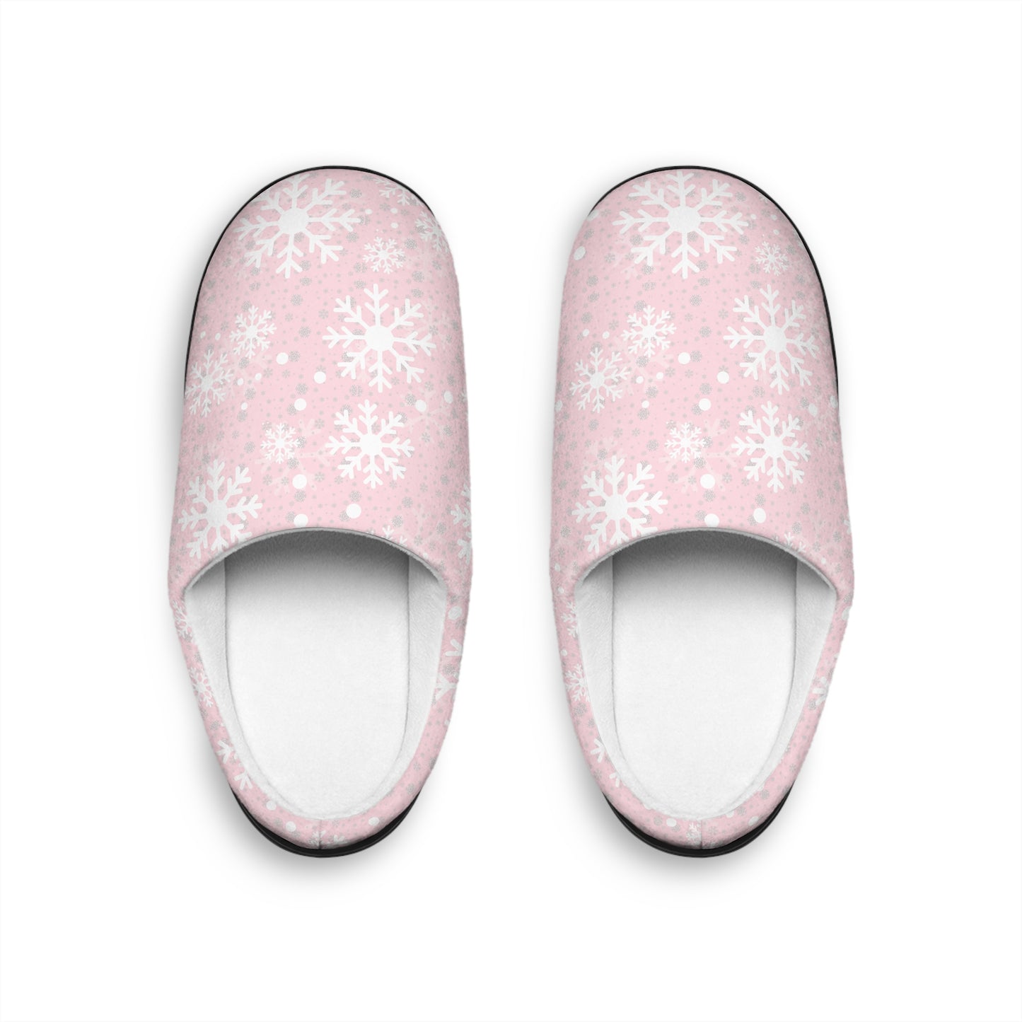 Pink Snowflakes Women's Indoor Slippers