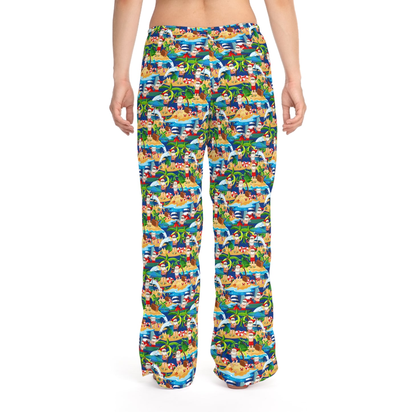 Beach Santa Christmas PJs - Women's Pajama Pants (AOP)